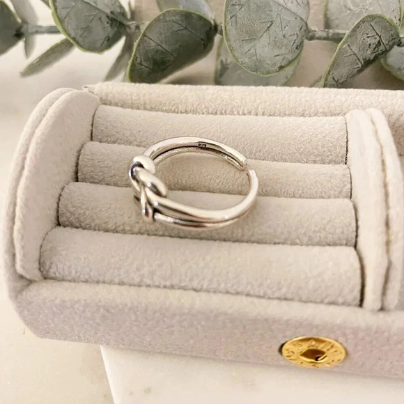 925 Sterling Silver Knot Ring Stackable Ring Dainty Ring Band Twist Ring - Picture 11 of 11